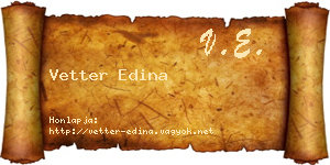 Vetter Edina névjegykártya